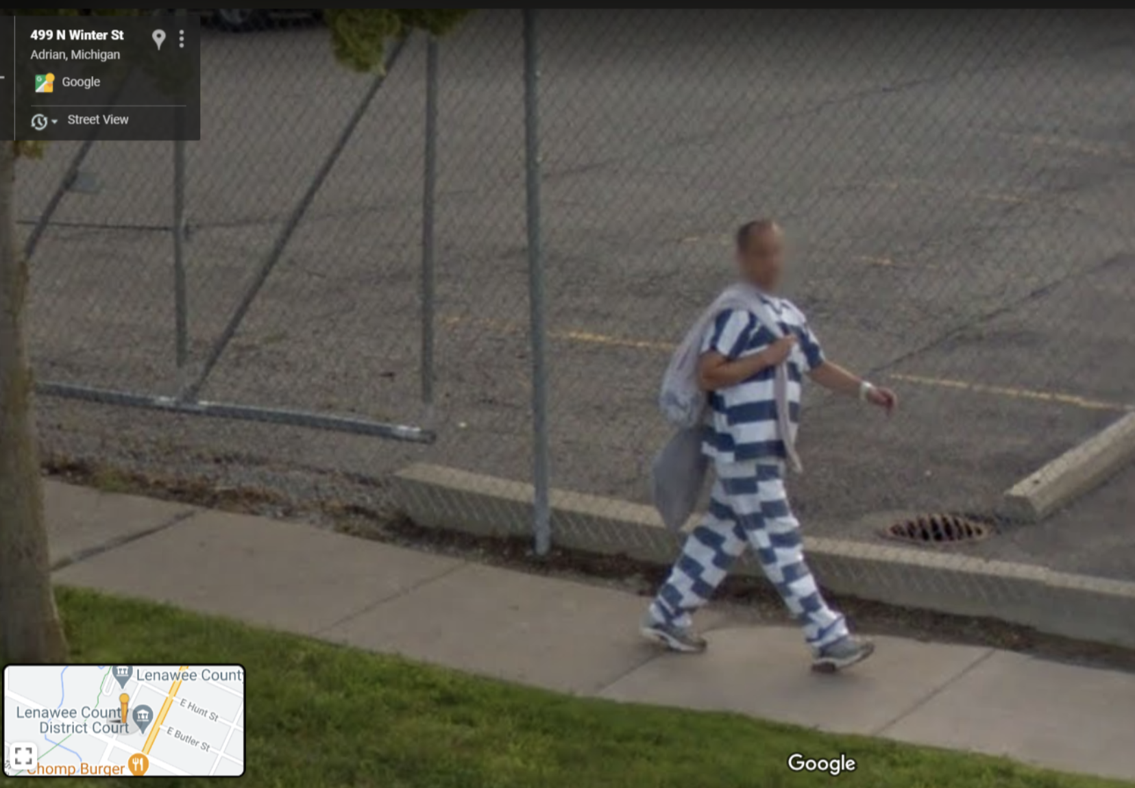 screenshot - 499 N Winter St Adrian, Michigan Google Street View Lenawee Count District Count homp Burger Lenawee Count Google
